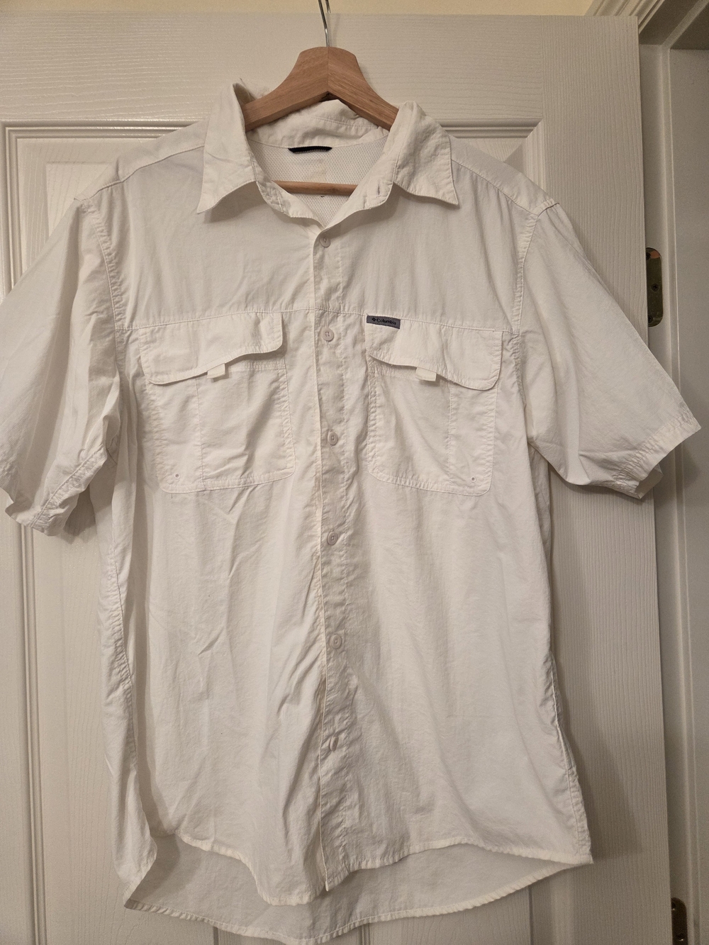 Columbia Titanium Men's L White Fishing Hiking Vent Shirt